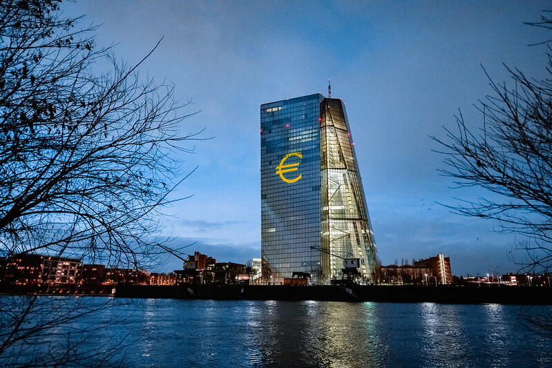 Het ECB-gebouw in Frankfurt